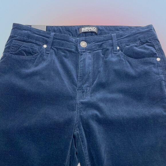 BUFFALO Women’s 6 / 28 Blue Velour MID RISE STRETCH SKINNY Jeans - Picture 1 of 4